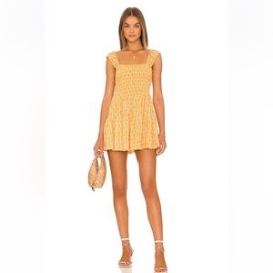 Free People Sweet Annie Mini Dress in Sunshine Combo